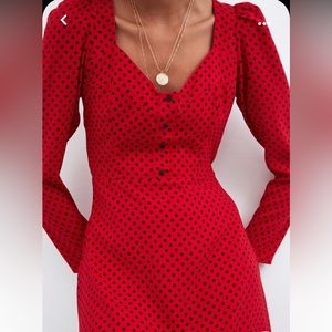 NWOT Zara Red Polka Dot Dress